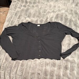 Gilly Hicks Charcoal Button-Down Shirt